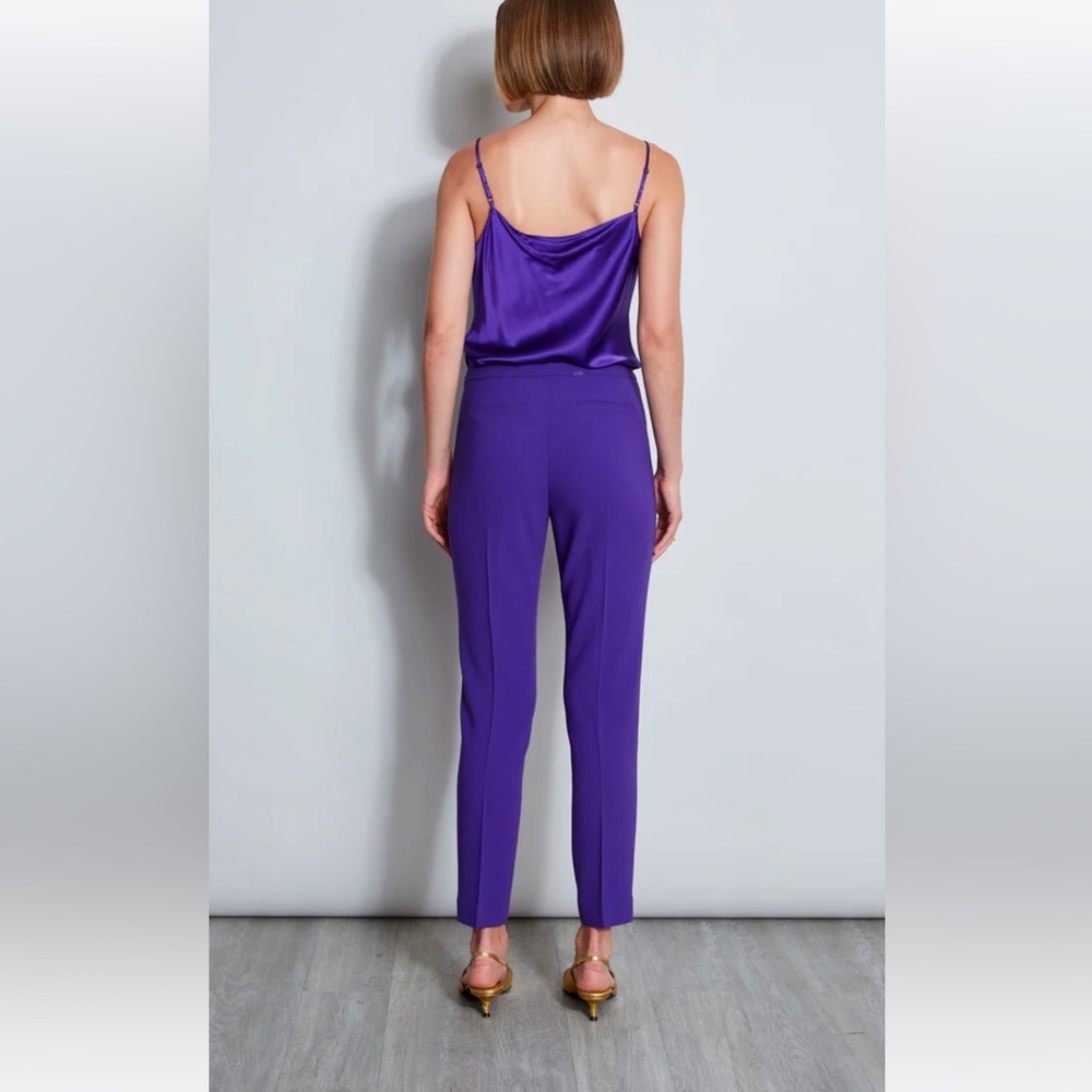 Elie Tahari- Slim Leg Crepe Pant - Burgandy/Eggplant - size US 8 - Picture 3 of 11